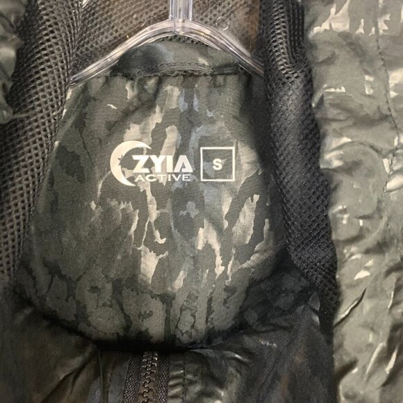 Zyia Active Windbreaker Black Cheetah Print Full Zip Hooded UtilityJacket - Picture 12 of 14